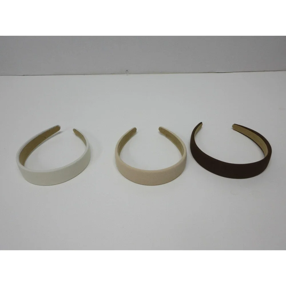 DRESHOW Wide Headbands Set Of 3 Women Beige Black Cream Solid Non Slip Classic